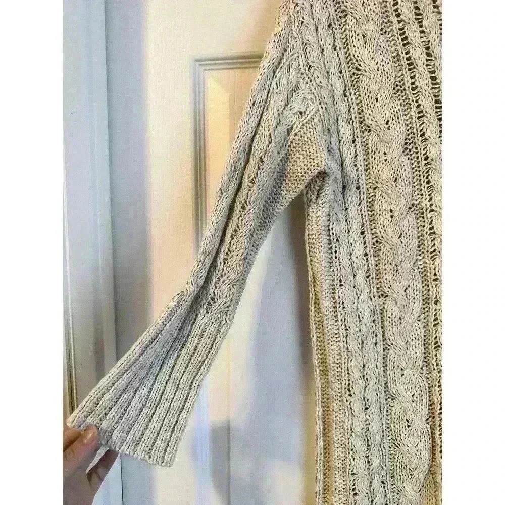 Ralph Lauren Denim And Supply Beige Crochet Knit Chunky sweater size Medium - Picture 2 of 6